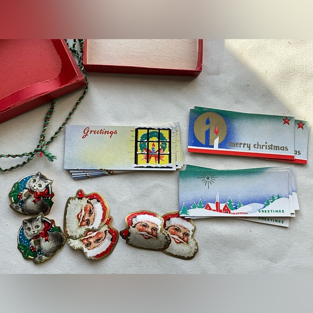 Vintage Assorted Lot of Christmas Gift Tags and Seals MCM USA